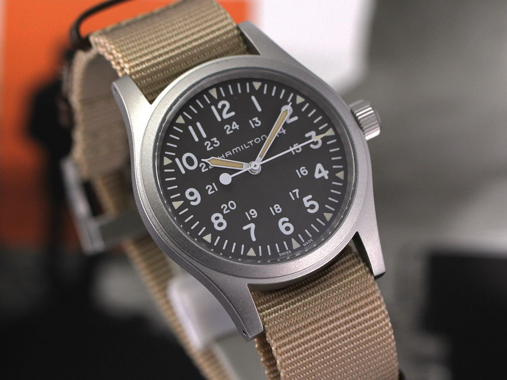 ハミルトン【HAMILTON】カーキ フィールド メカ 手巻 38mm NATOストラップ ブラウン 80時間パワーリザーブ H-50